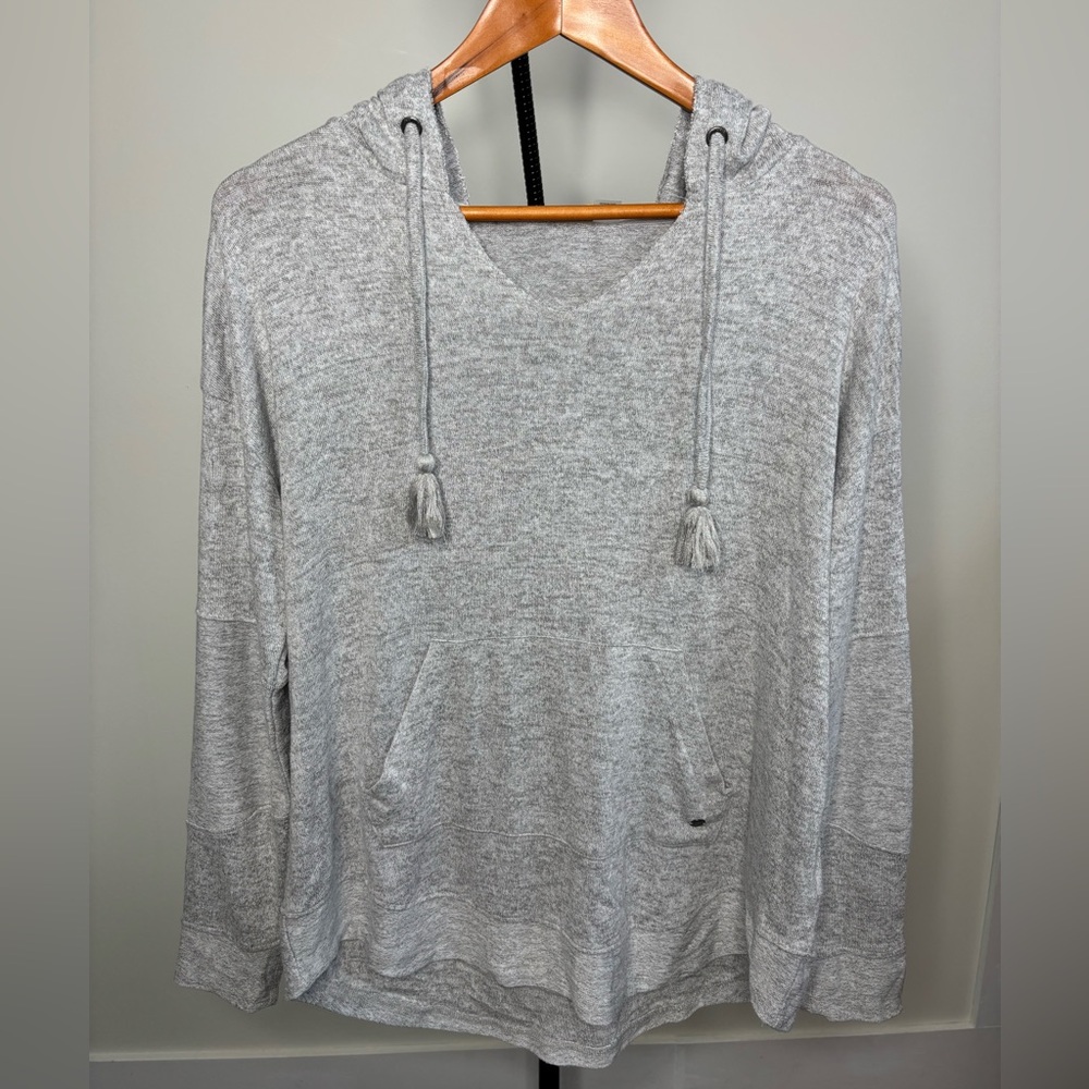 Roxy Light Gray V-Neck Hoodie